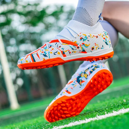 Turf Soccer Cleats Professional Men Football Boots Breathable Mesh Youth Soccer Shoes Anti Skid Male Sneakers Society Chuteira