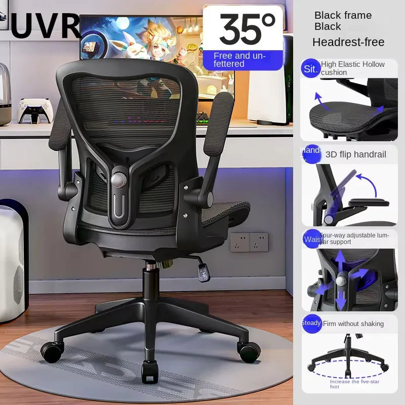 UVR Mesh Ergonomic Office Chair Adjustable Swivel Computer Chair with Armrests, Comfortable Executive Gaming Chair, Lift Recliner Desk Chair