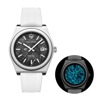 Leuchtende Automatikuhr aus Carbonfaser, 40 mm, Luxus-Taucheruhr, 100 m wasserdicht, Automatikuhr für Herren, Japan Miyota 8215 Uhrwerk