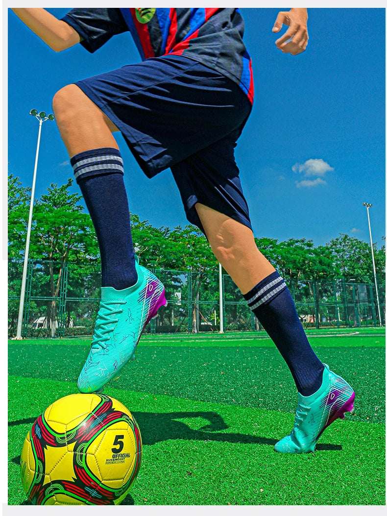 New Men's Soccer Shoes Training Wholesale Top Football Boots Sneakers FG Quality Cleats Non-Slip Drop Shipping Unisex Adult