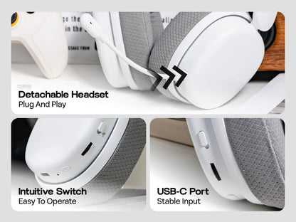 Auriculares gaming AULA G7 Pro con sonido envolvente 7.1, Bluetooth 5.3 inalámbrico y micrófono con cancelación de ruido para PS5/PS4/PC/Switch