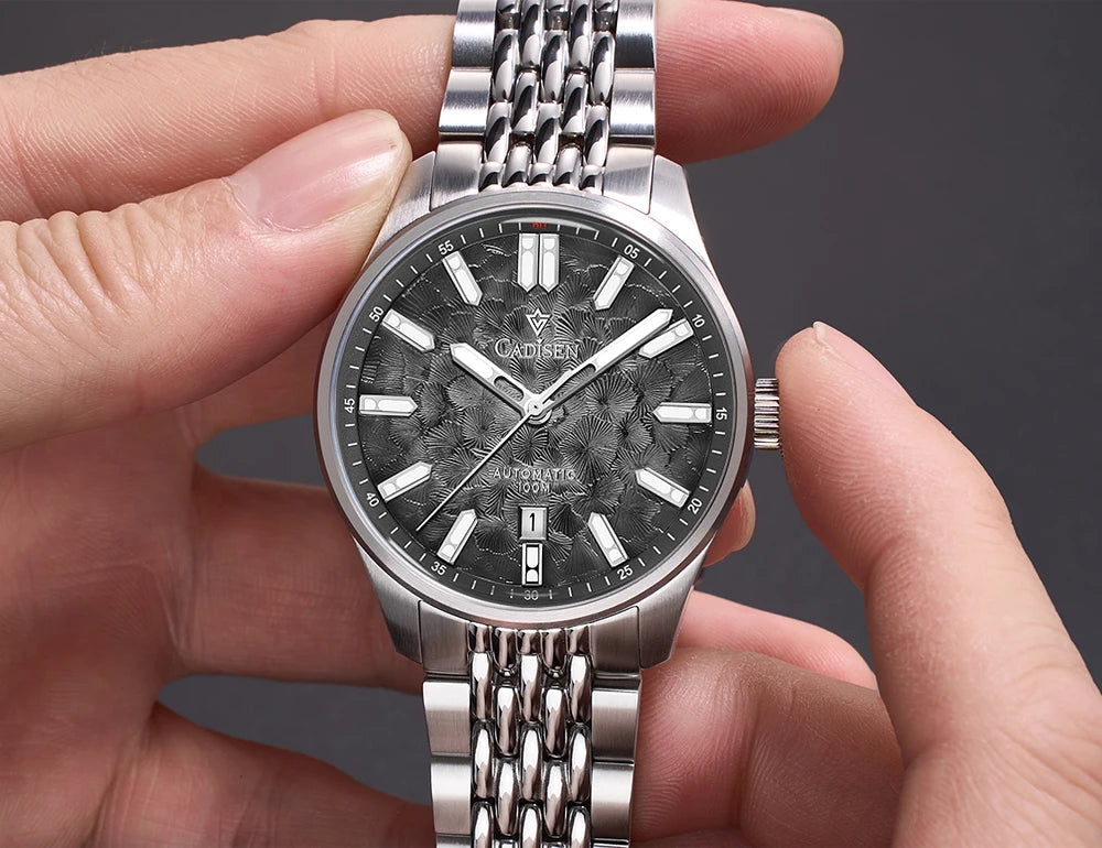 CADISEN 2026 Automatic Mechanical Men's Watch Blue Dial Business Casual 10ATM Waterproof Japan MIYOTA 8215 Movement Wristwatch