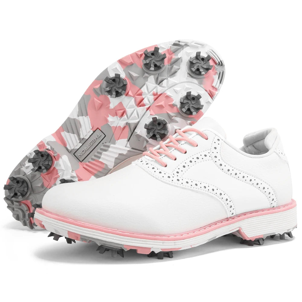 Ladies' Professional Golf Shoes, Fashionable Casual Walking Shoes, Outdoor Fitness Non Slip Comfortable Golf Sports Shoes