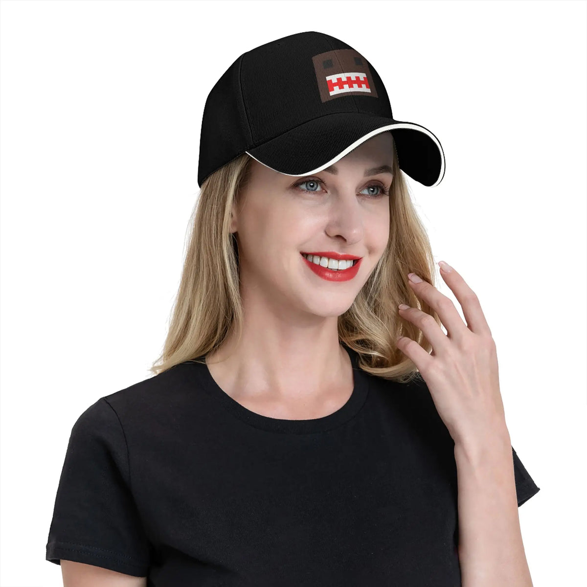 PIXEL Domo Kun Doll Face Sandwich Caps Men Women Hip-Hop,Baseball Caps Cute Funny Adjustable Fishing All seasons Hat
