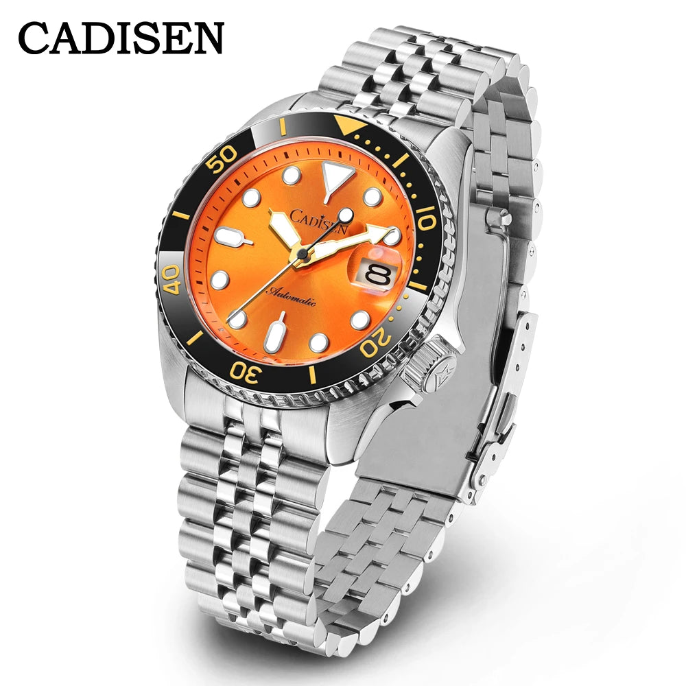 CADISEN New Luminous Men Mechanical Wristwatches Ceramic Bezel MIYOTA 8215 Sapphire Glass Automatic Watch Men relogio masculino