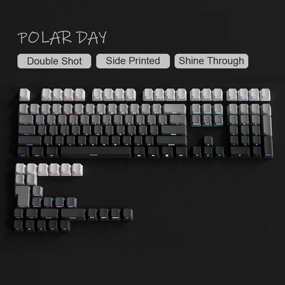 OEM PBT Side Engraved Keycaps for Mechanical Keyboard, 136-Key Red & Black Gradient Keycaps for MX Switch 60/64/84/98/108 Gaming Mechanical Keyboard