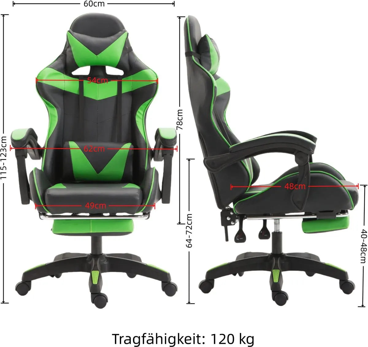 Gaming Chair Ergonomic Cat Ear Gaming Chair with Adjustable Armrests, Reclining Office Chair, Height Adjustable Computer Chair with Pillows