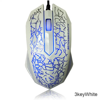 Ratón gaming con cable USB de 2400 DPI, ratón gaming profesional con retroiluminación LED, ratón ergonómico para PC, portátil y MacBook