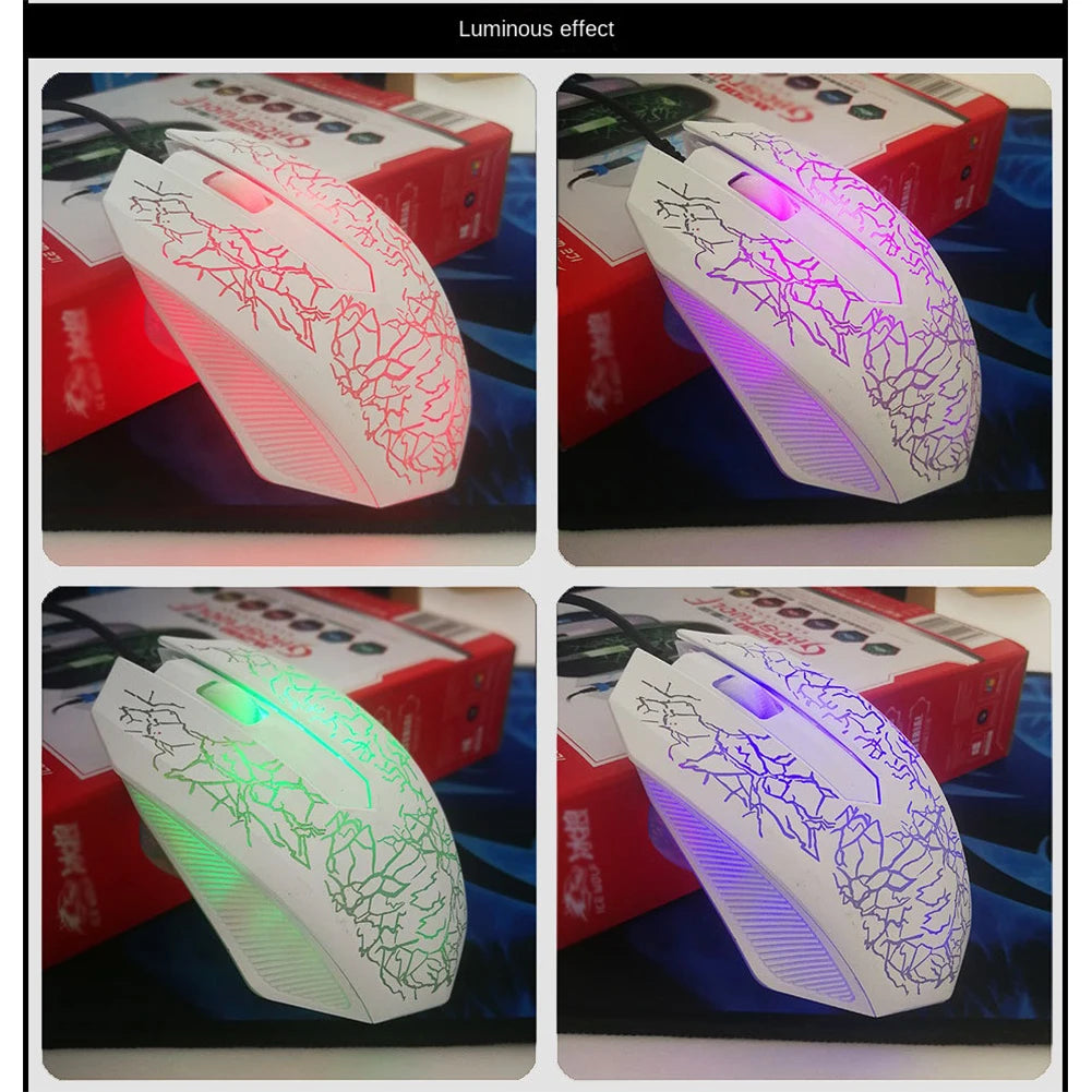 Ratón gaming con cable USB de 2400 DPI, ratón gaming profesional con retroiluminación LED, ratón ergonómico para PC, portátil y MacBook