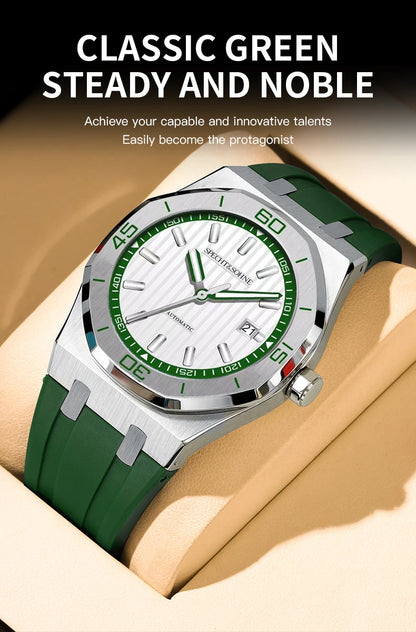 Specht & Sohne New 40mm Men Automatic Mechanical Watches Men Luxury Stainless Steel Watch Rubber Relogio Masculino Waterproof