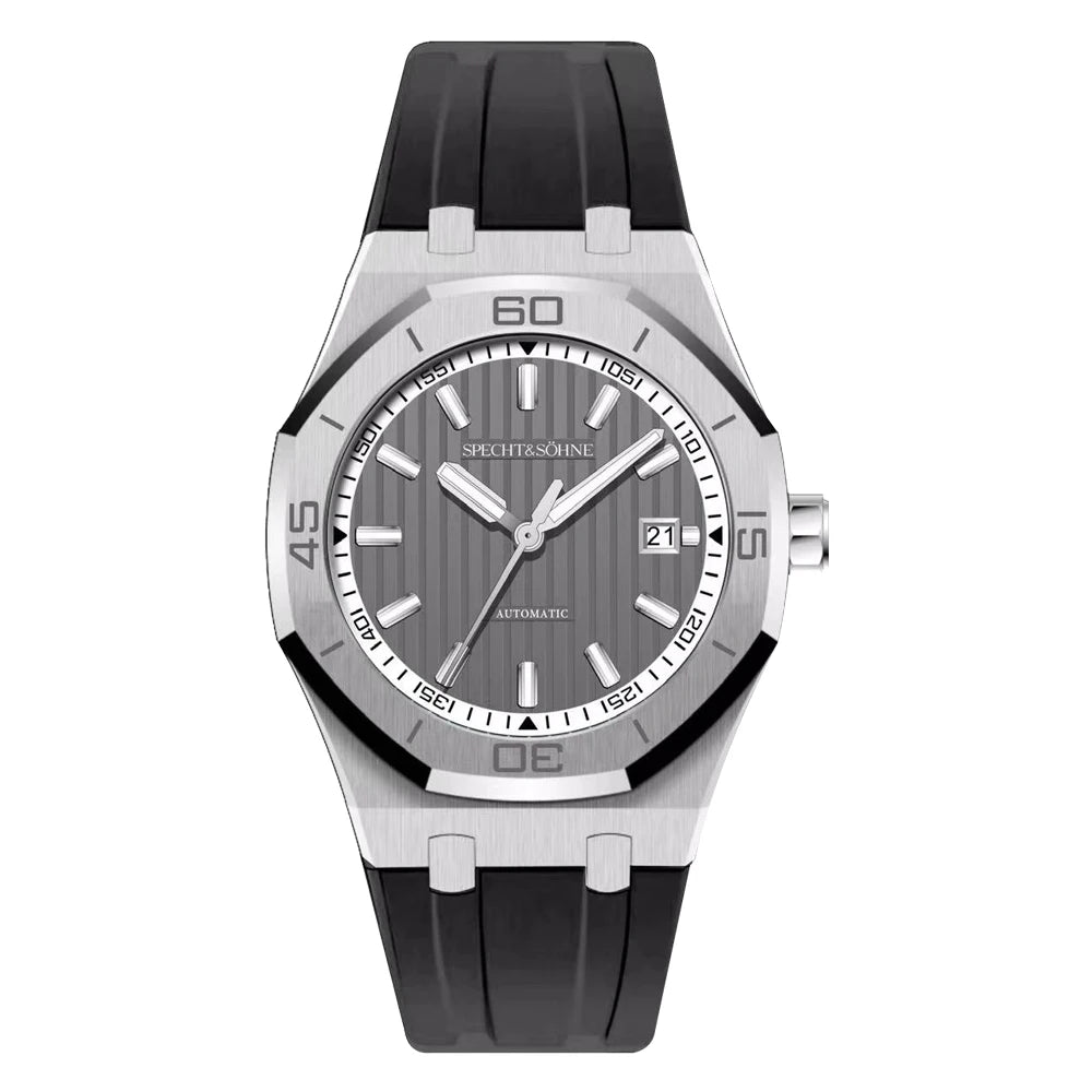 Specht & Sohne New 40mm Men Automatic Mechanical Watches Men Luxury Stainless Steel Watch Rubber Relogio Masculino Waterproof