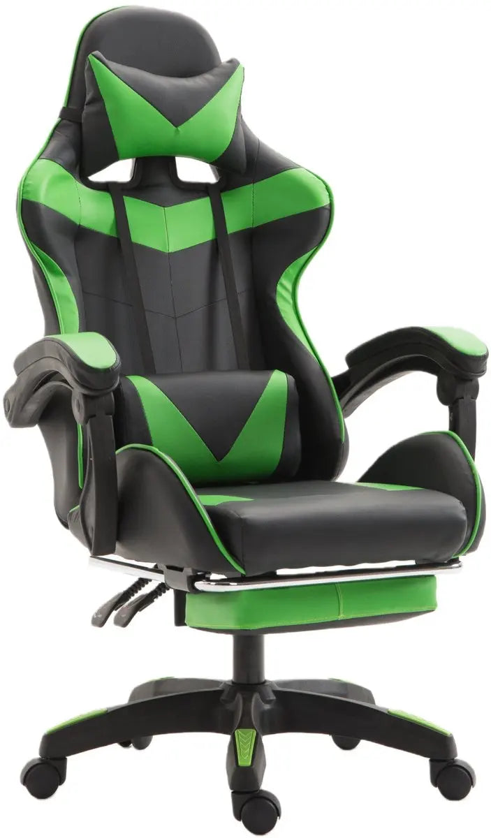 Ergonomic Gaming Chair with Lumbar Support, PU Leather Office Chair, Adjustable Height Computer Chair with Headrest, 360° Swivel
