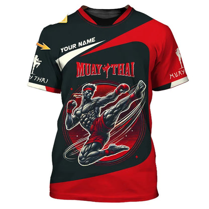 Stylové nové pánské tričko s grafikou Muay Thai, 3D potiskem tygra a draka, personalizovaným jménem a výrazným designem, letní tričko na gym a fitness