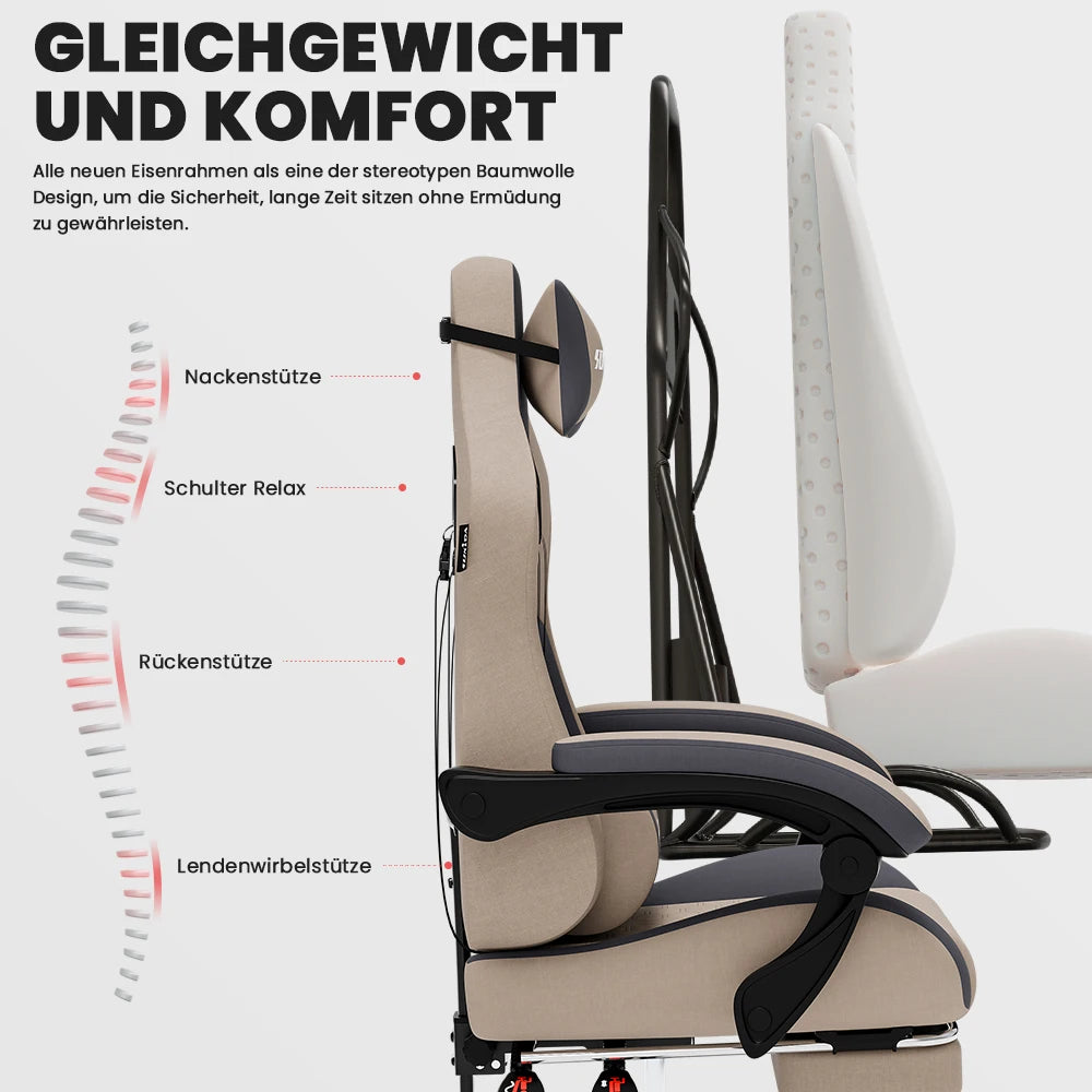SUKIDA Ergonomic Gaming Chair with Lumbar Support, Adjustable Racing Office Chair, Swivel Executive Chair with Headrest and Armrests