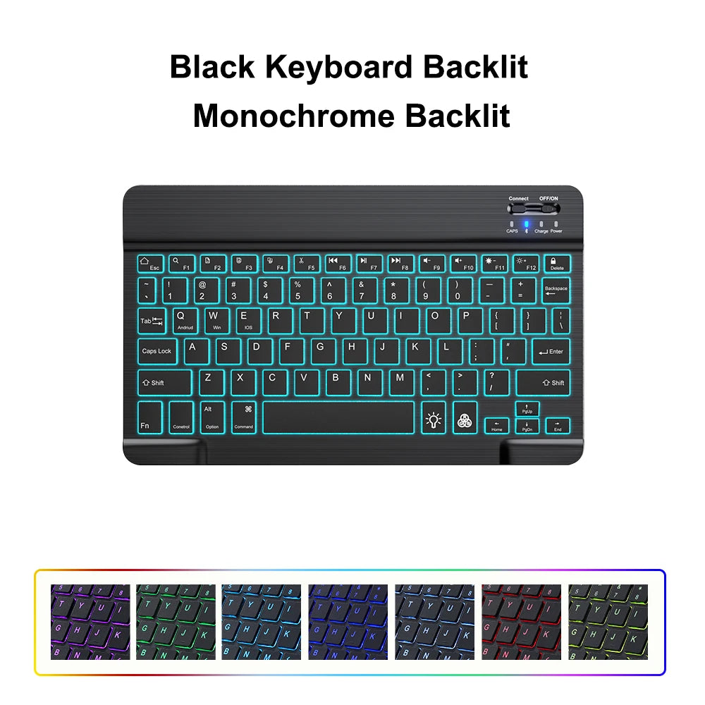 10inch Backlight Bluetooth Keyboard Mouse For IOS Android Windows,Backlit Keyboard For iPad,Wireless Teclado For Samsung Tablet
