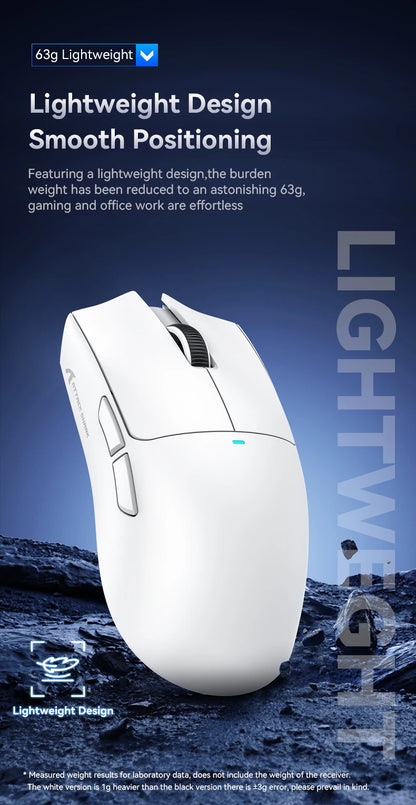 Mouse da gaming wireless ATTACK SHARK X11SE, tri-mode, ultraleggero 63g con sensore PAW3311, 22000 DPI, batteria 300mAh, doppio driver