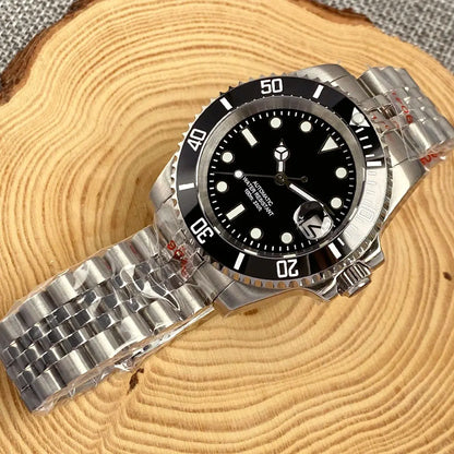 Miyota 8215 PT5000 Stainless Steel 40mm Dive Automatic Men Watch Sapphire Crystal Rotating Bezel Luminous Mechanical Wristwatch