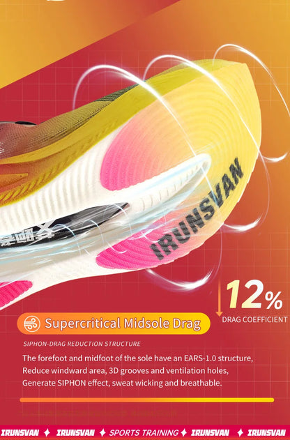 IRUNSVAN carbon plate marathon running shoes professional stable support shock absorption ultra light rebound sports shoes
