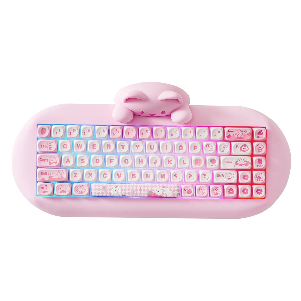YUNZII C68 Wireless Gaming Keyboard, 65% Hot Swappable Mechanical Keyboard with RGB Backlit, Tri-Mode Bluetooth Gaming Keyboard, Cute Cat Ergonomic Keyboard