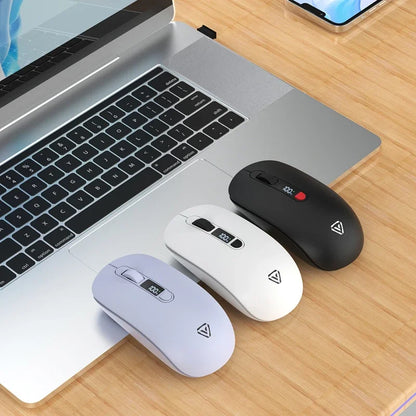 Lenovo Wireless Mouse Bluetooth 2.4G With Smart Display Silent Portable Silent Click Mouse Rechargeable Office Computers Laptops