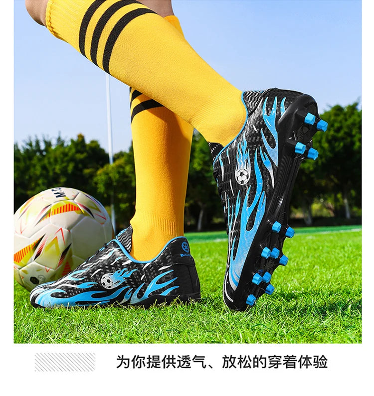 Kids Professional Football Boots Men Soccer Shoes Low-top Ankle Support Sports Youth Match Training Football Non-slip Durable