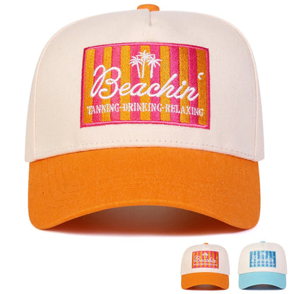 Unisex BEACHIN Letter Embroidery Baseball Caps Spring Autumn Outdoor Adjustable Casual Hats Sunscreen Hat Sports Cap