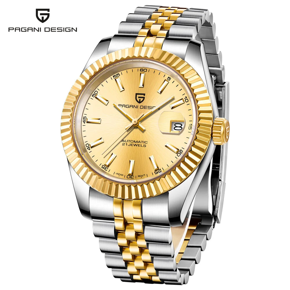 2026 New PAGANI DESIGN Watches Luxury Gold And Silver Mechanical Watches For Men Stainless Steel Sapphire Mirror Automatic Watch