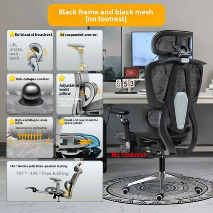 Ergonomic Office Chair with 10D Armrest, Adjustable Height Gaming Chair, Minimalist Computer Chair with Lumbar Support for Study & Work