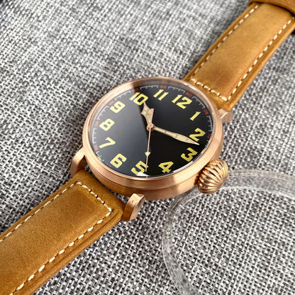 Relógio automático de mergulho para homem Tandorio 47 mm NH35 CUSN8, caixa em bronze maciço ou aço 316L, 10 ATM, cristal de safira, mostrador preto