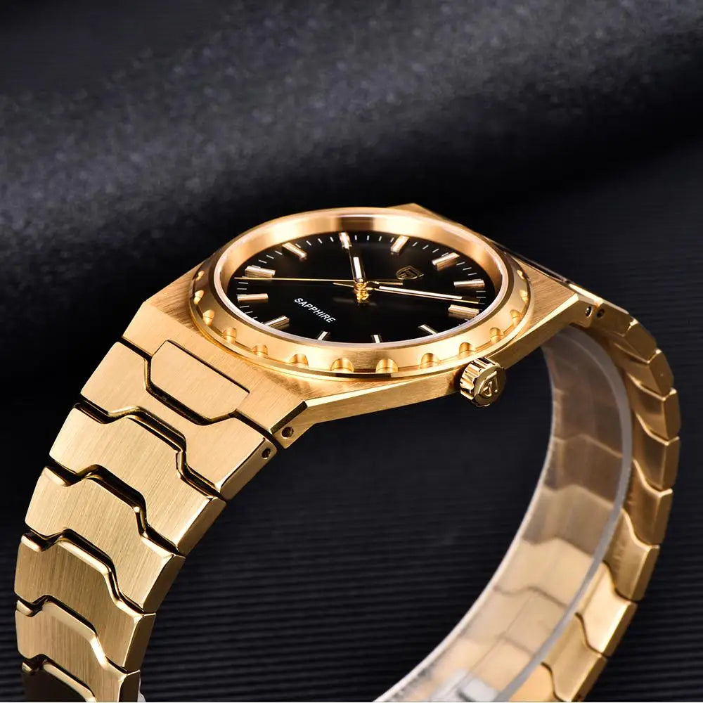 PAGANI DESIGN Men's Quartz Watches Ultra-Thin 7mm Series 37mm Sapphire Stainless Steel Waterproof Watches for Man TMI VJ21