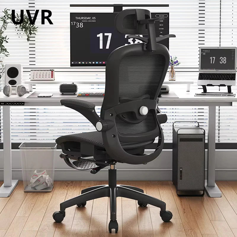 UVR Gaming Computer Chair Ergonomic Office Chair with Reclining Backrest, Adjustable Height Swivel Mesh Executive Chair with Armrests