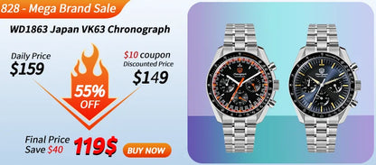 Watchdives WD7922 Quartz Watch Men VH31 Movement Sapphire Crystal 200m Waterproof Wristwatch Luminous 37mm Vintage BB54 Watches