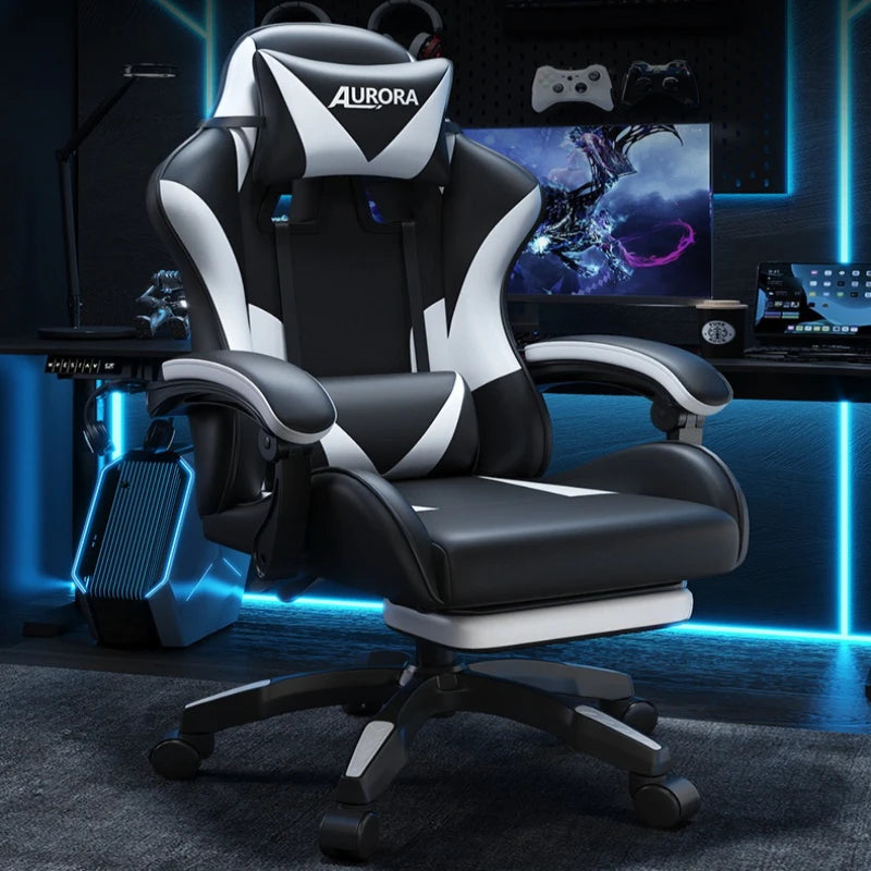 Modern Gaming Chair with Lumbar Support, High Back Reclining Computer Chair, Ergonomic Swivel Office Chair for Gaming, Work & Long Sitting