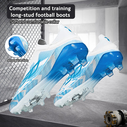 AG/FG Firm Ground Soccer Cleats for Men Women Kids Youth PU Fabric Rubber Sole Non-Slip Wear-Resistant Training Boots