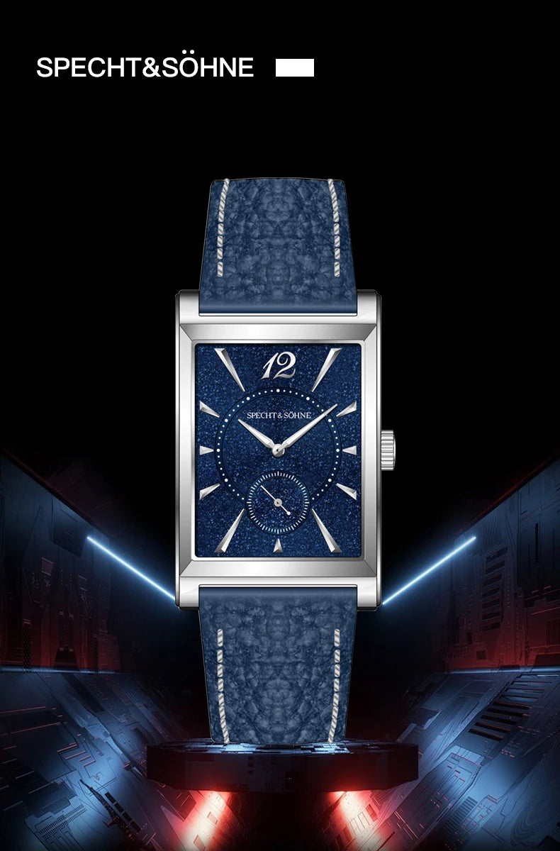 2025 New Fashion Specht & Söhne Square Watch Men's Watches Ultrathin Japan Movt Casual Men Watch Black Color Reloj Hombre 26MM