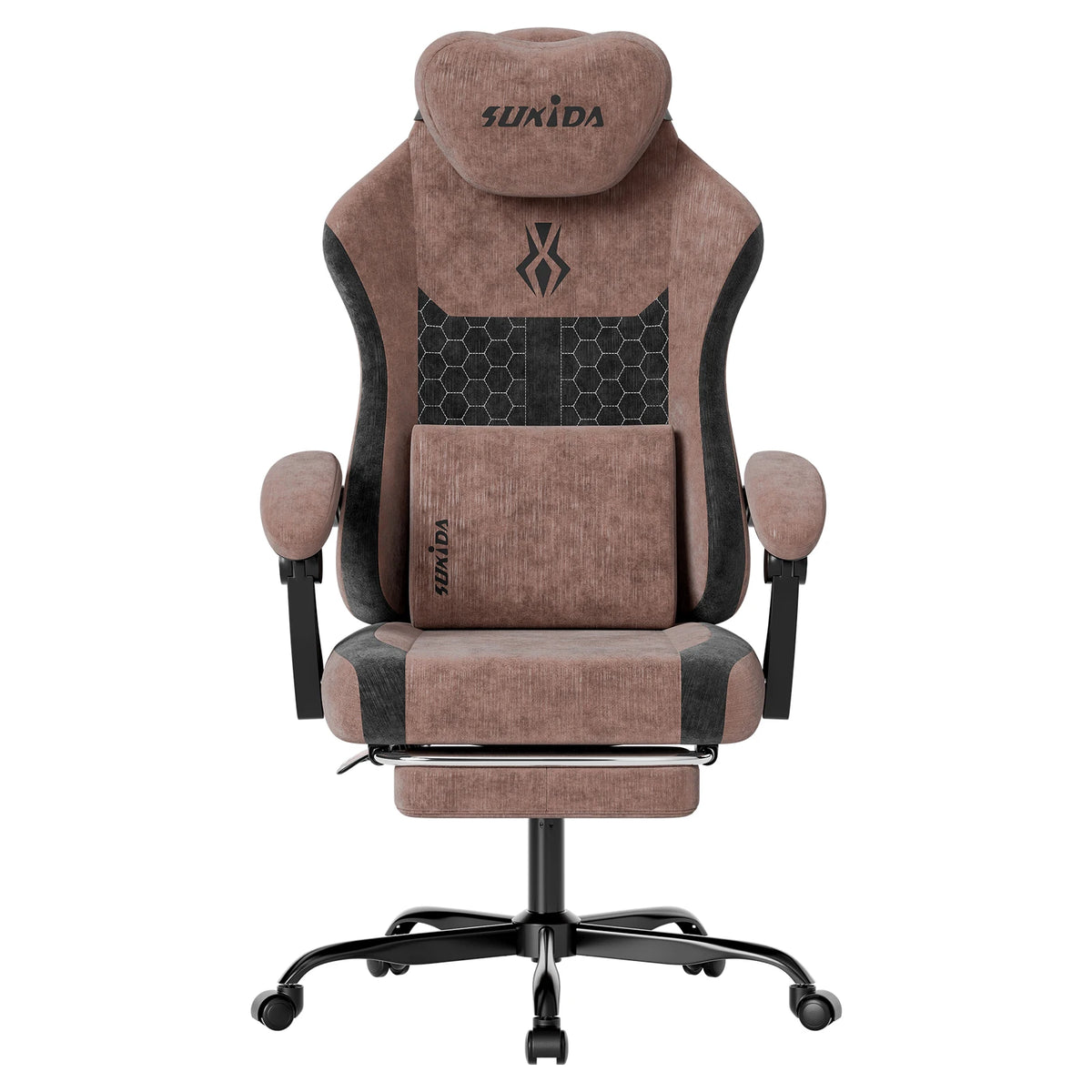 SUKIDA Ergonomic Gaming Chair Breathable Fabric Office Chair with Lumbar Support, Adjustable Height PC Gaming Chair, Comfortable Executive Desk Chair