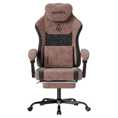 SUKIDA Ergonomic Gaming Chair Breathable Fabric Office Chair with Lumbar Support, Adjustable Height PC Gaming Chair, Comfortable Executive Desk Chair