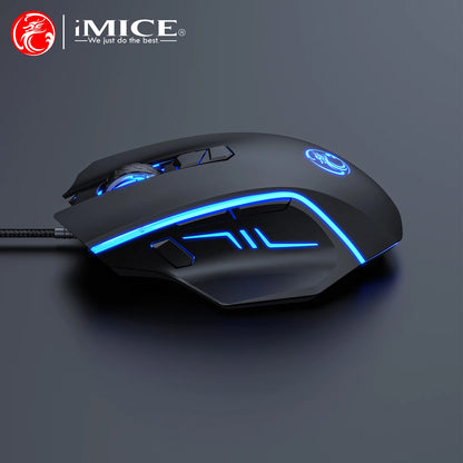 USB Wired Gaming Mouse RGB Backlit High Precision Optical Mouse, 8-Button 7200 DPI Gaming Mouse for PC, Laptop, Office & Home