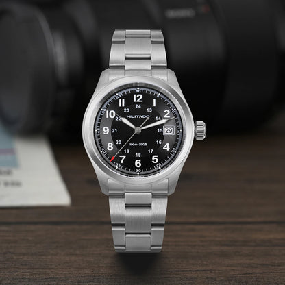 Relógio de quartzo Militado ML08 com movimento Ronda 515, vidro de safira abaulado, relógio de pulso BGW9, luminiscente, resistente à água até 10 bar, 38 mm, relógios para homem