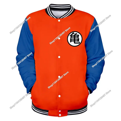 New Japanese Anime Dragon Ball Z Varsity Jacket Autumn Casual Sweatshirt Hoodie Coat Jacket Brand Baseball Jacket