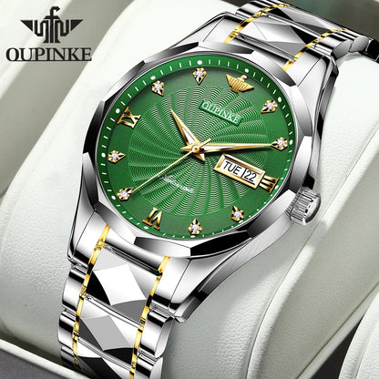 OUPINKE 3169 Japan Movement Men's Watch Classic Luxury Men's Watches Tungsten steel Strap Man Wristwatch