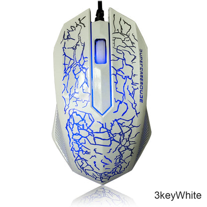 Ratón gaming con cable USB de 2400 DPI, ratón gaming profesional con retroiluminación LED, ratón ergonómico para PC, portátil y MacBook