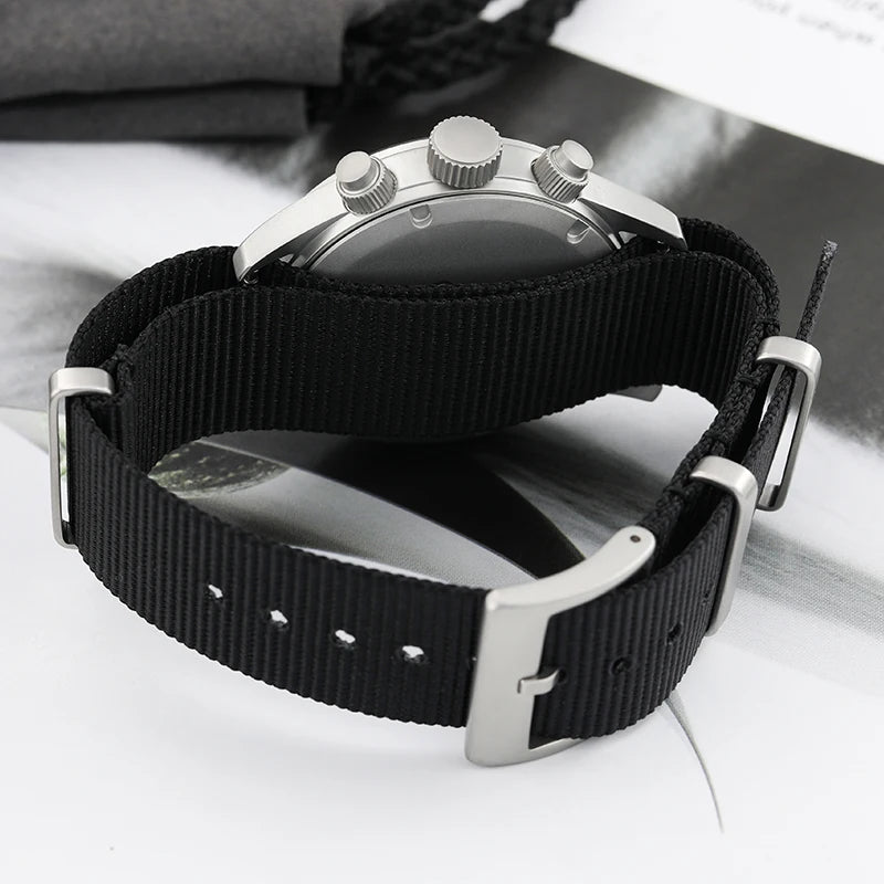 Militado ML1868 Watch - VK61 Quartz Movement 100m Waterproof Watches Men Stainless Steel Chronograph Sapphire Crystal Wristwatch