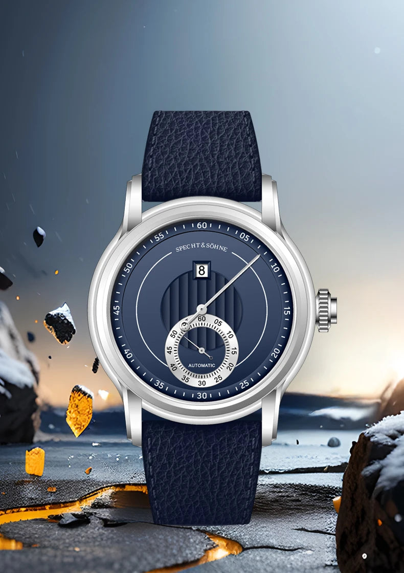 2026 New Luxury Specht & Söhne Jump Hour Watches Automatic Mechanical Watch For Men Sapphire Crystal Stainless Steel Wristwatch
