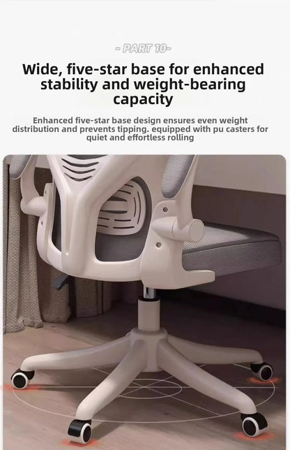 Ergonomic Office Chair with Armrests, Adjustable Height Swivel Desk Chair, Comfortable Rolling Office Chair for Gaming, Study & Workspace