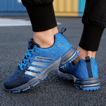 Men Running Shoes Mesh Fashion Sneakers Breathable Casual Sport Shoes Outdoor Walking Jogging Tennis Shoes Athletics Plus Size