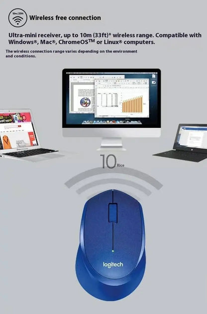 Logitech M330 Professional Office Mouse, Compact, Quiet, Convenient to Carry, Comfortable to Touch, Specifically Designed