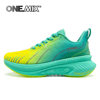 ONEMIX nové tlumicí běžecké boty pro muže, vhodné pro těžší běžce, šněrovací sportovní dámské neklouzavé outdoorové atletické pánské tenisky