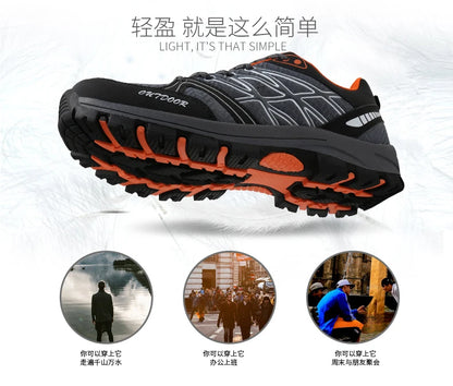 Brand Hiking Shoes Men Mesh Breathable Travel Shoe Outdoor Waterproof Hunting Fishing Shoes Mountain Off-Road Riding Sports Shoe