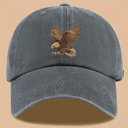 Eagle print baseball cap, adjustable for both men and women, suitable for hiking, fishing, and vacation exploration